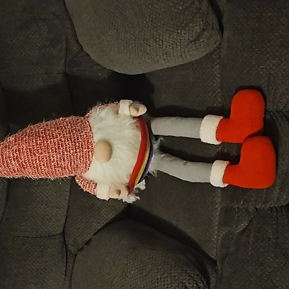 Rainbow Santa Christmas Gnome Weighted Ledge Decor - Picture 4 of 12